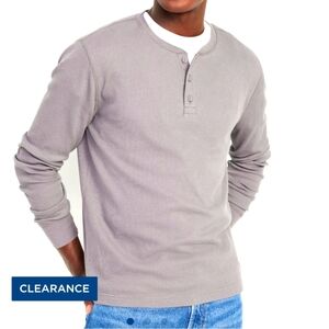 NWT Old navy, henley shirt, men's 3 Button Grey Color Cotton Texture sz XL.